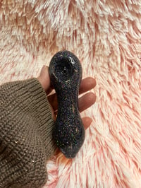 Image 5 of Sparkly Gray Freezable Glitter Glass Pipe/Color Changing Glass Pipe