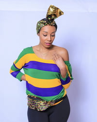 Image 4 of Mardi Gras Off Shoulder Top