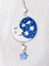 Moon Blue Star Ornament 
