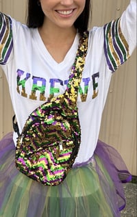 Image 1 of Mardi Gras Sequin Crossbody Sling Bag