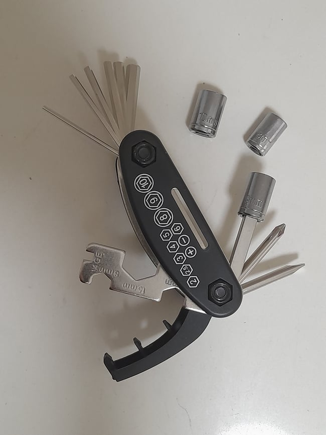 Pocket Bike Repair Set 16 in 1 Wrench Screwdriver Hex Allen Key Spanner Portable Pocket Multi Tool