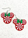 Disney Christmas candy red earrings 
