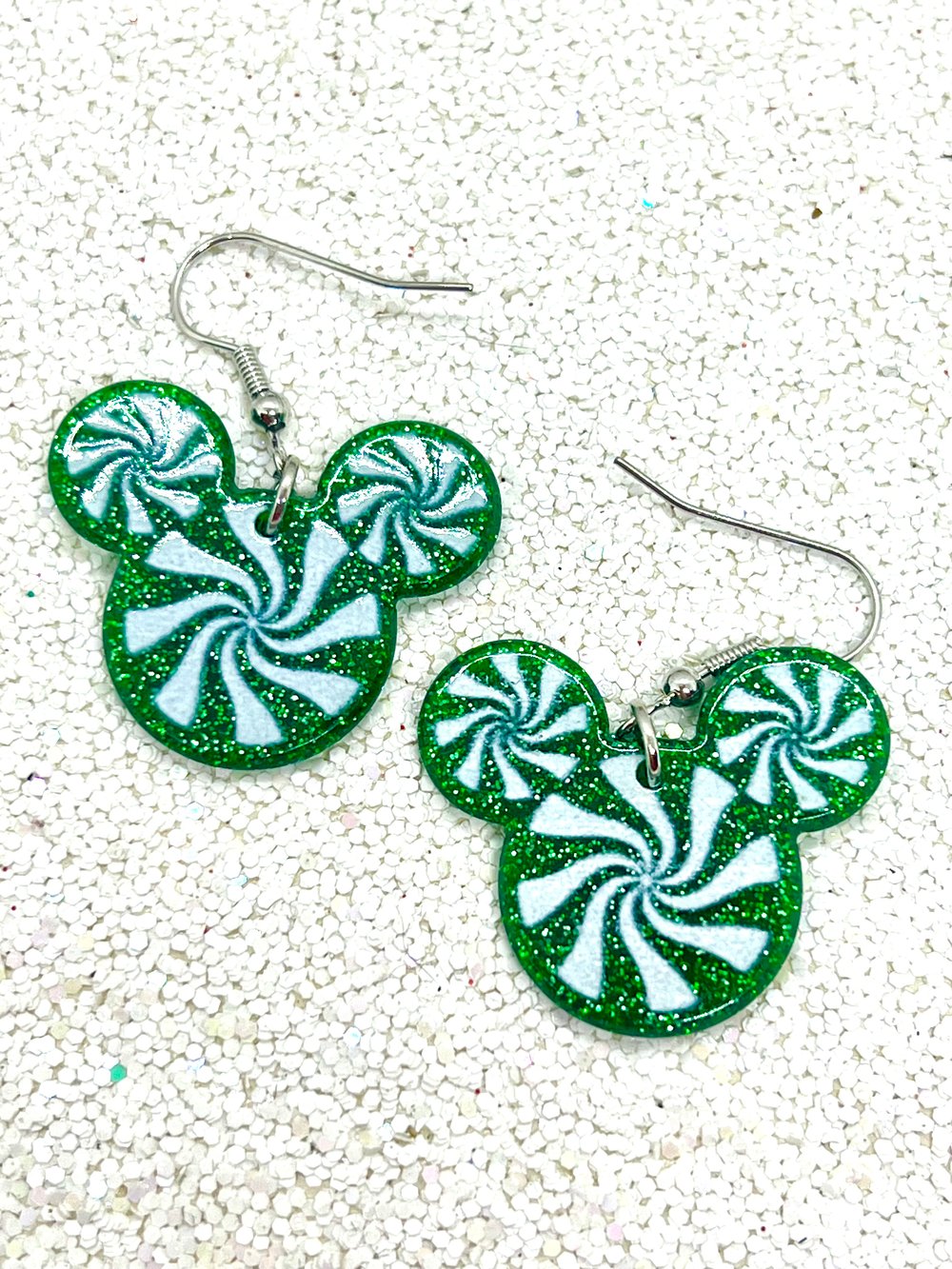 Disney Christmas mint  green earrings 