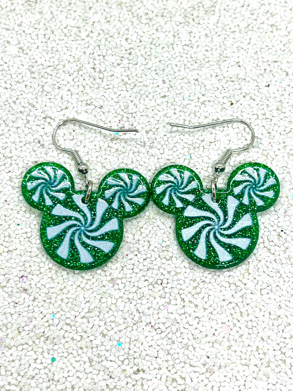 Disney Christmas mint  green earrings 