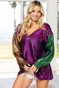 Image 3 of Mardi Gras Is Here Sweater