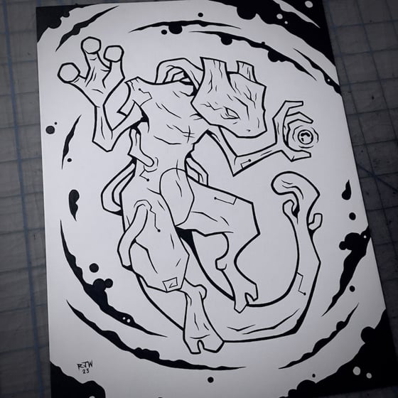 Image of Mewtwo - original art