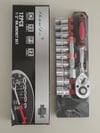 Ratchet Socket Wrench Set 12PCS 1/2 Inch Metric with Spanner and Extension Bar 