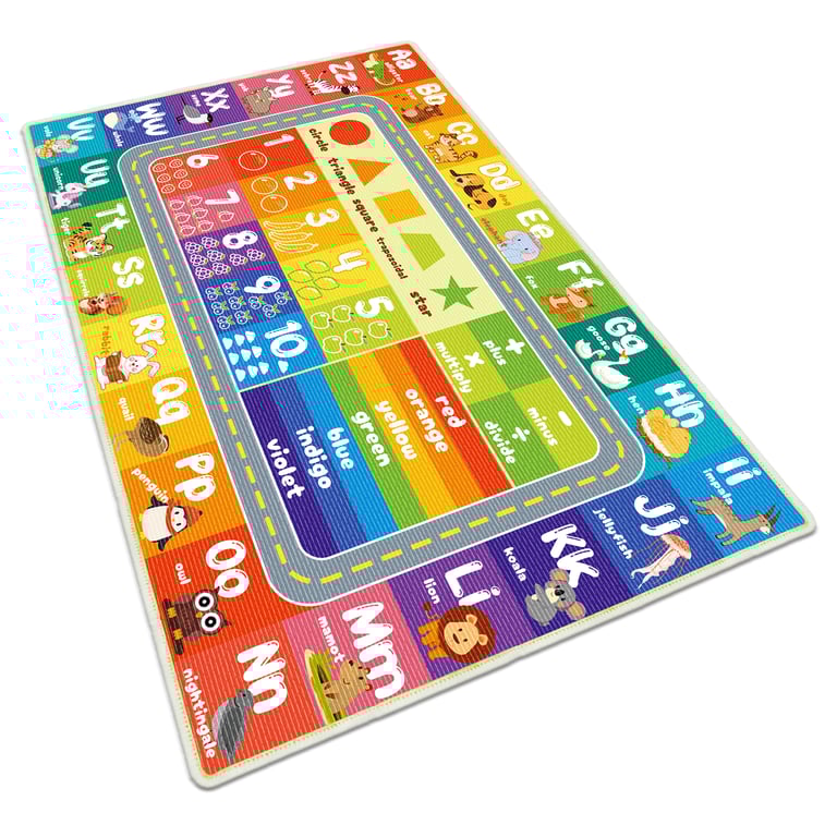 Xuzrdaa Kids ABC Play Rug, Car Rug Play Mat, Road Rug - Play Learn and Have Fun Safely