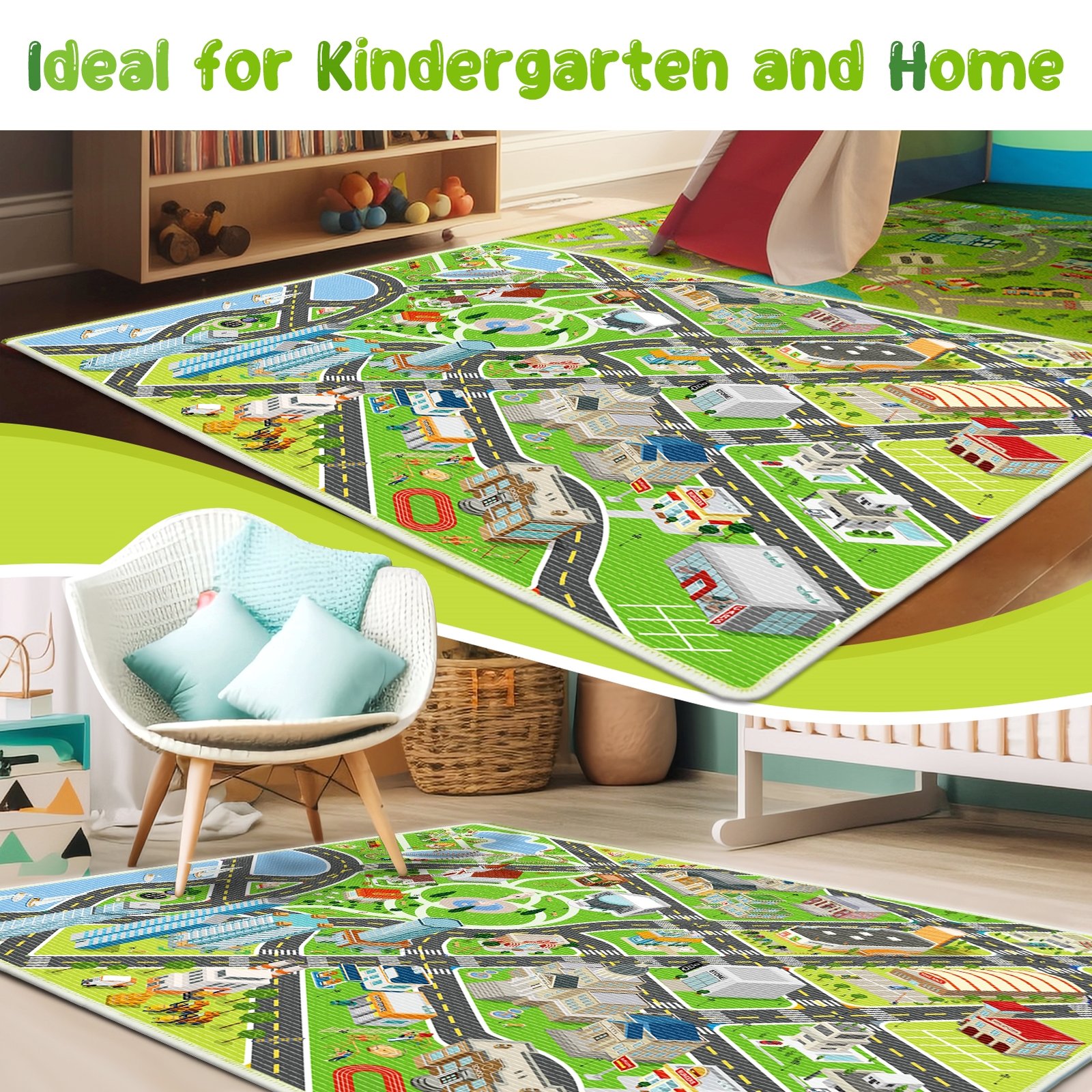 Kids 3D Rug Car Rug Play Mat Road Rug Abc Rug Play Learn and