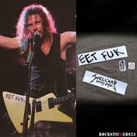 Image 1 of James Hetfield guitar stickers ESP Explorer MX-220 "EET FUK" Well’ard Stiffy Boyz