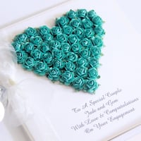 Image 1 of Personalised Engagement Card. Turquoise.