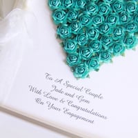 Image 3 of Personalised Engagement Card. Turquoise.