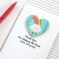 Image 1 of Personalised Teacher Card. Teacher Thank You Gift. Rainbow.