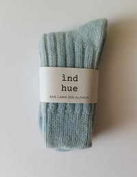 NORDIC SHORT SOCKS_ALPACA AND WOOL: LIGHT INDACO