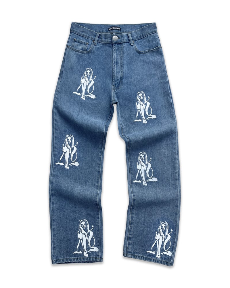 Image of Misunderstood All Over Print Jeans (Stonewash)