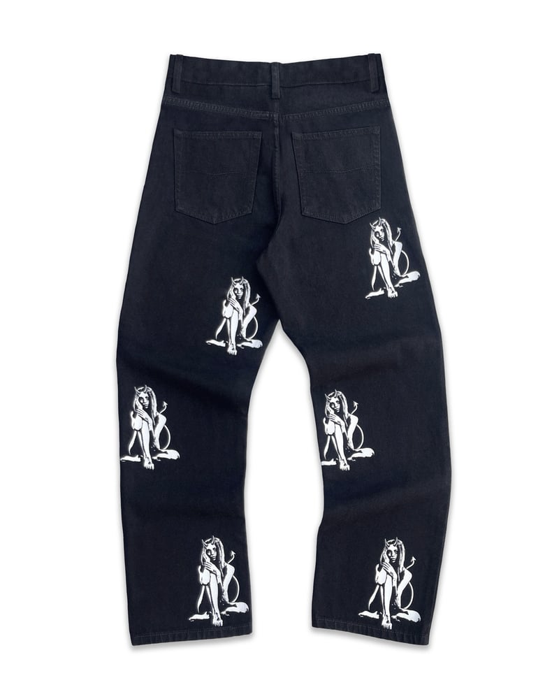 Image of Misunderstood All Over Print Jeans (Black) 