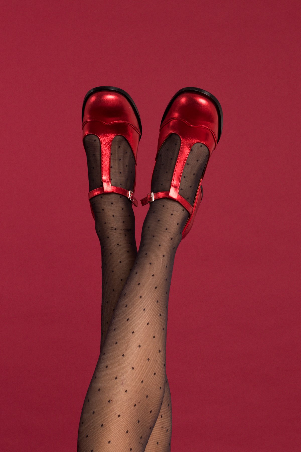 Image of Zapato rojo bajo caramelo