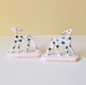 Miniature Whippet Ornaments - Chromium pair