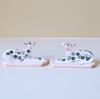 Miniature Whippet Ornaments - chromium spot laying down