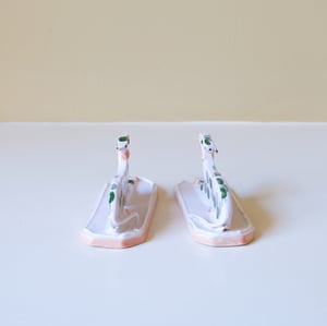 Image of Miniature Whippet Ornaments - chromium spot laying down