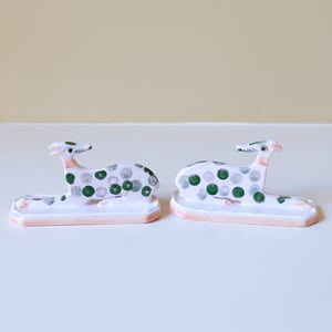 Image of Miniature Whippet Ornaments - chromium spot laying down