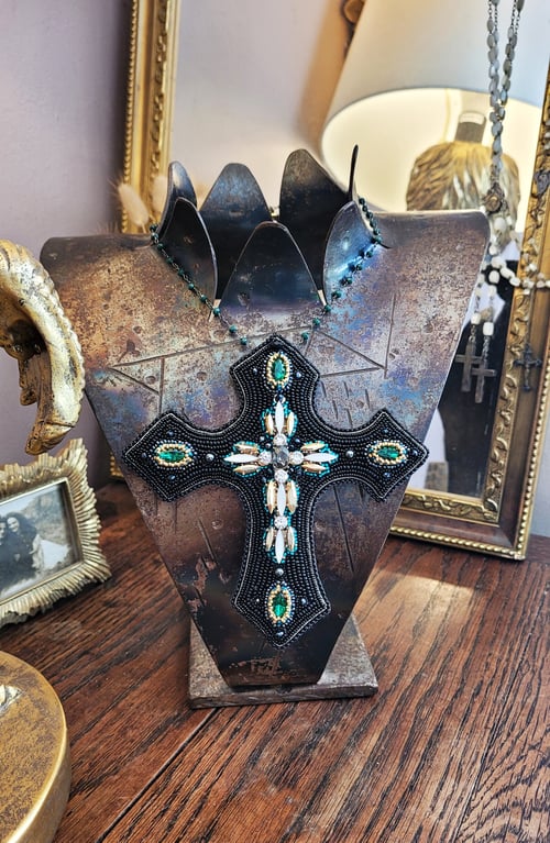 Image of Collier broche CROIX RENAISSANCE