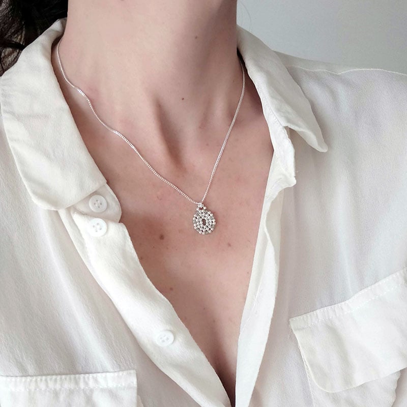 Image of Collier pendentif argent "Frey"