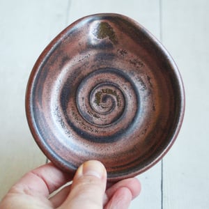 Image of Copper Metallic Spoon Rest, Medium Handcrafted Spoon Dish for your Coffee Station, Made in USA