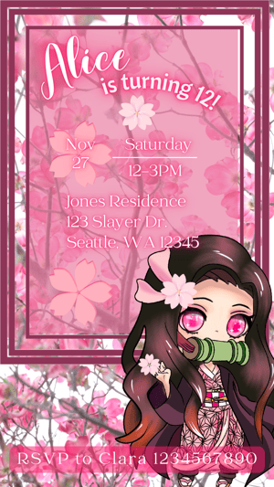 Image of Customizable Video Demon Girl E-Invitation Parties & Birthday