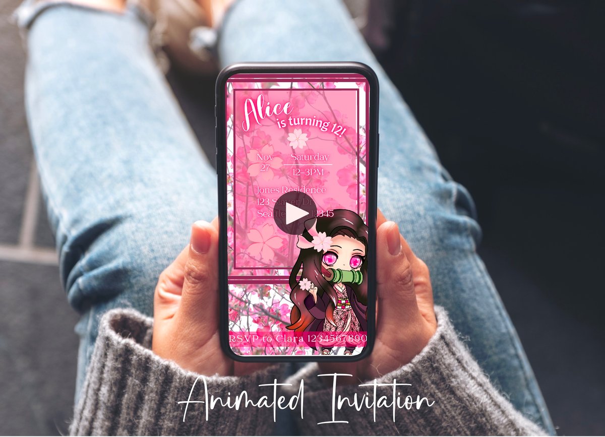 Image of Customizable Video Demon Girl E-Invitation Parties & Birthday