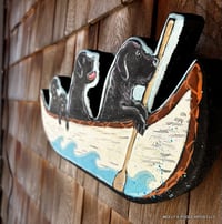 Image 2 of Black Lab Camp Canoe Folk Art