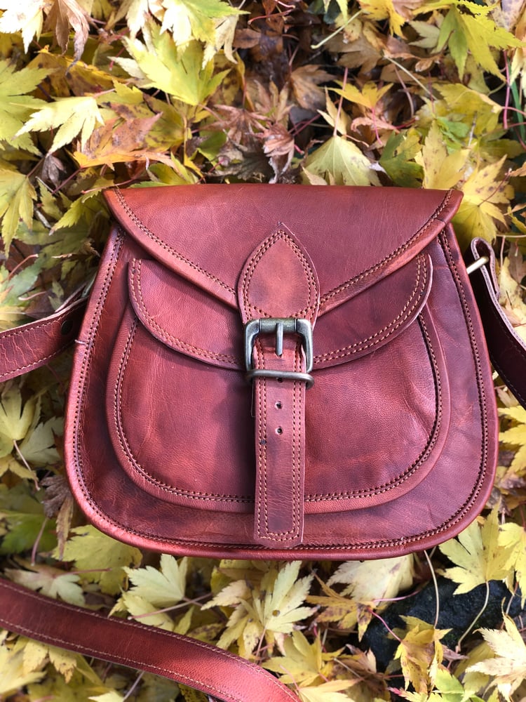 Image of Handmade Leather Saddle Bag - Small
