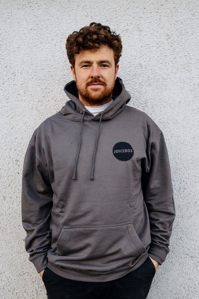 Image of Classic Badge Logo Hoodie Grey 