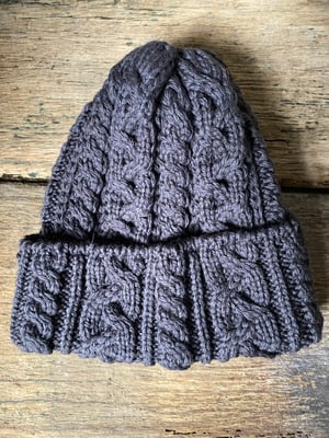 Image of Beanie - Pewter cable £58.00