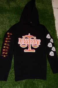Image 1 of Orange/Black "DIFFERENT" ⚖️ HOODIE 