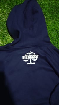 Image 3 of Navy Blue/White "DIFFERENT" ⚖️ HOODIE