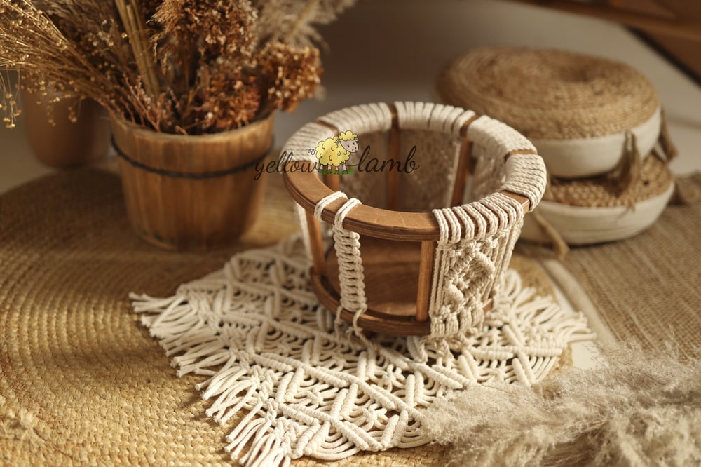 Image of « macrame blanket in cream color - ready to ship »