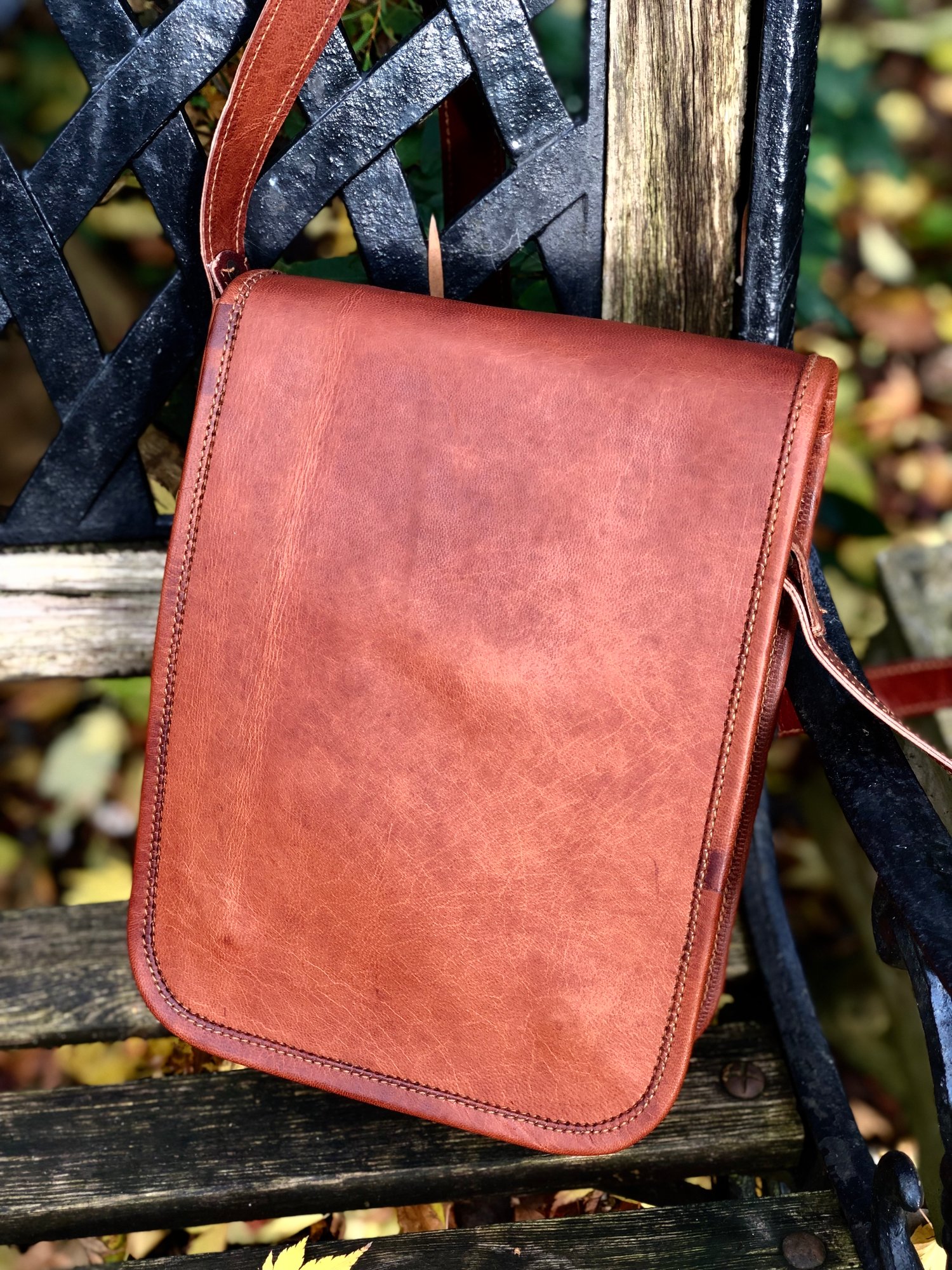 Image of 9”x7” - Handmade Leather Unisex Plain Front - Rectangle 
