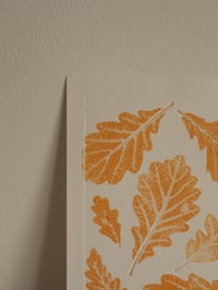 Image 2 of Oak Leaves 03 - Botanical Monoprint -  Original Print - A5