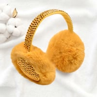 Image 5 of Rhinestone Faux Fur Foldable Earmuffs for Women, Holiday Gift Accessories