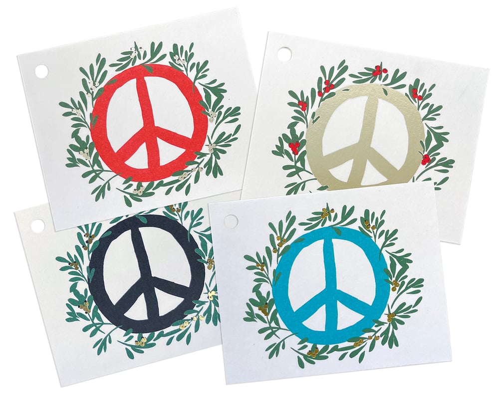 Image of Peace holiday tags