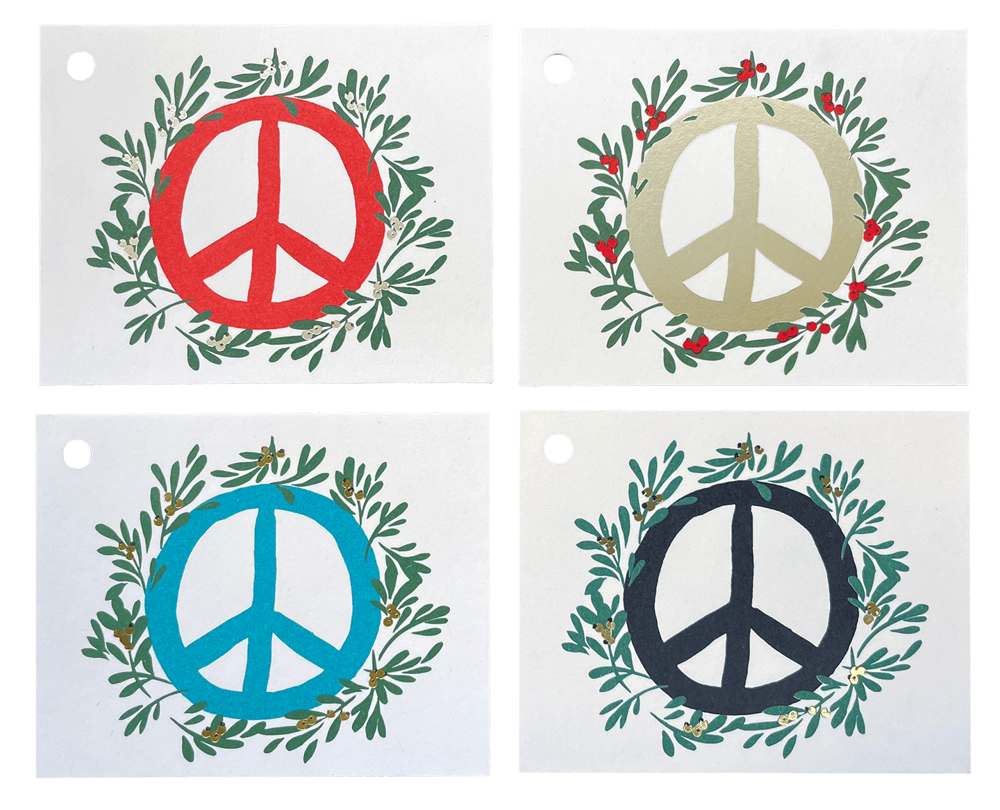 Image of Peace holiday tags