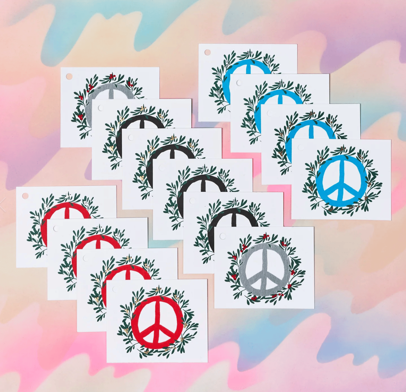 Image of Peace holiday tags