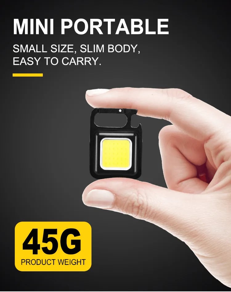 Mini COB Flashlight Keychain Lamp 4 Lighting EDC