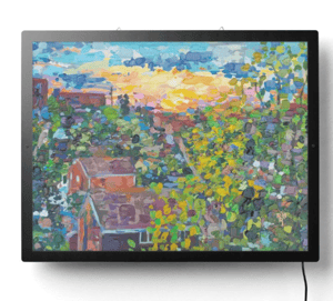 Image of Sunset On Balcony Illuminated Print