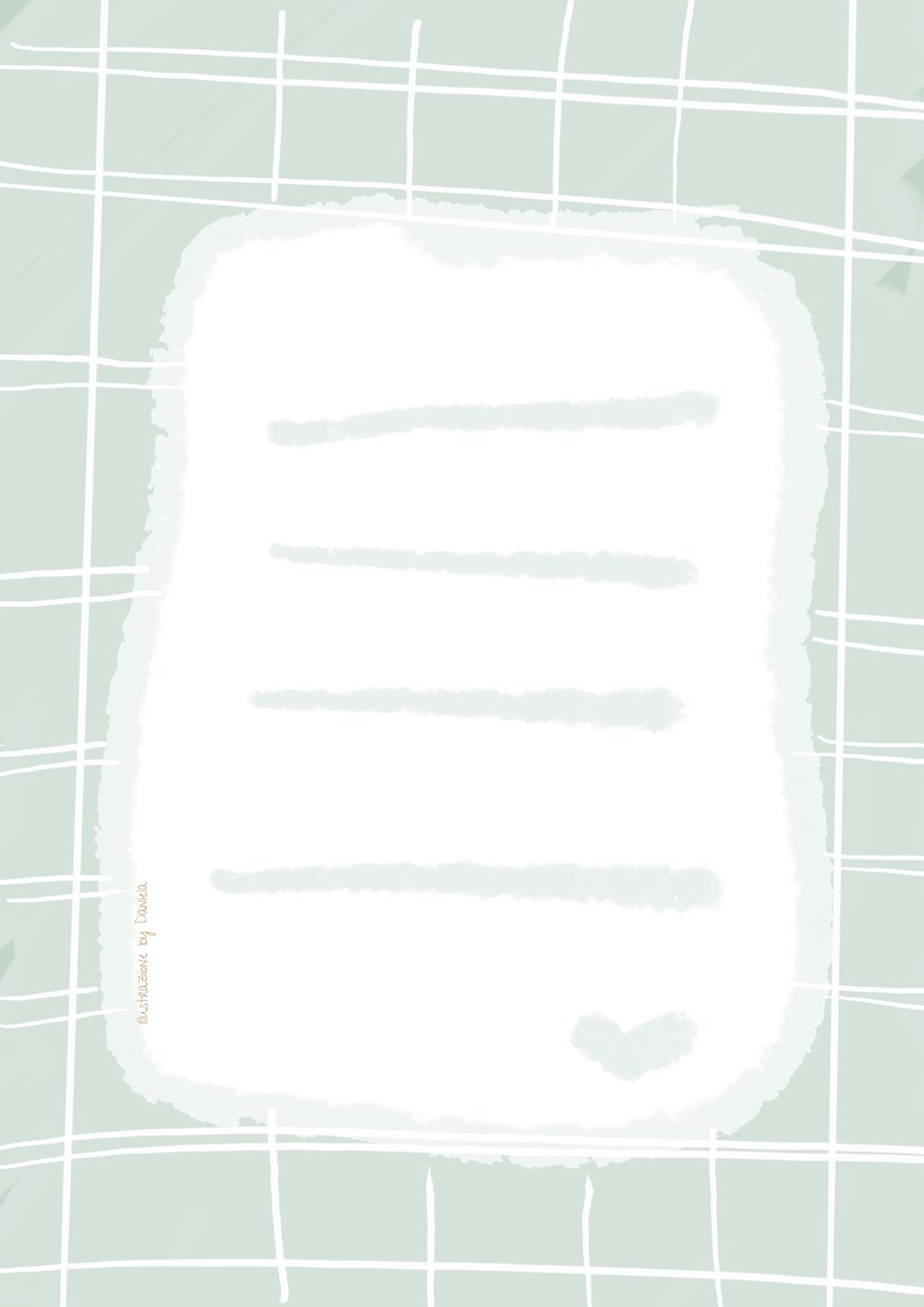 Image of Disegni-ni digitali -serie Biglietto con righe e cuore 
