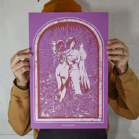 Image 1 of 'Heaven Was Full' Screen Print on Bright Pink
