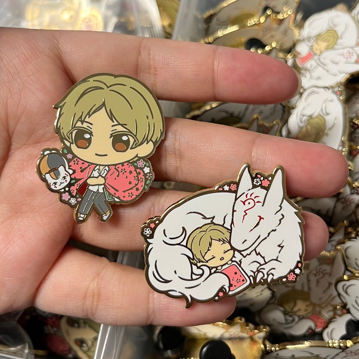 Image of Natsume Enamel Pin + Stickers
