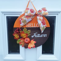 Image 3 of Handmade Autumn Door Sign, Welcome Sign, Home Decor, Family Wall Sign, New Home Gift