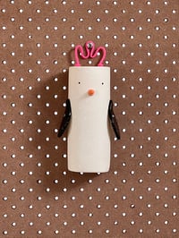 Image of Tall Penguin – hanging ceramic wall vessel